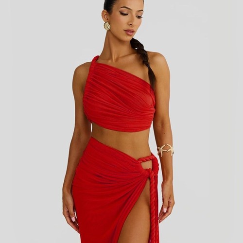 Amazon red one shoulder - amazon,